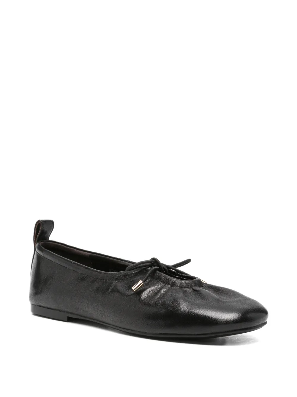 ADRIANNA FERETTI bow-detail leather ballet flats Zwart