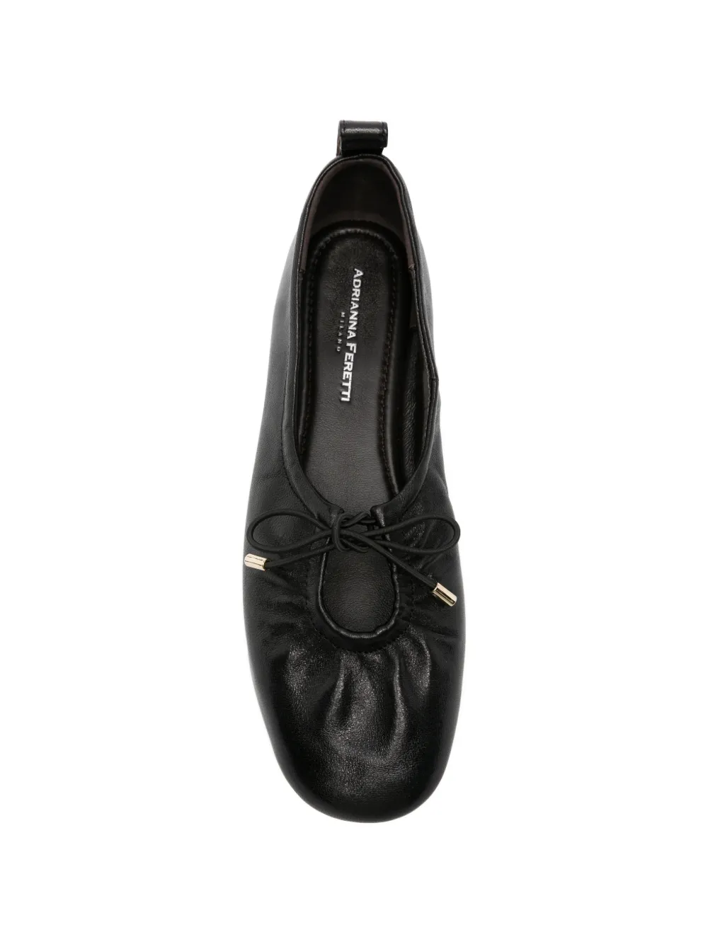 ADRIANNA FERETTI bow-detail leather ballet flats Zwart