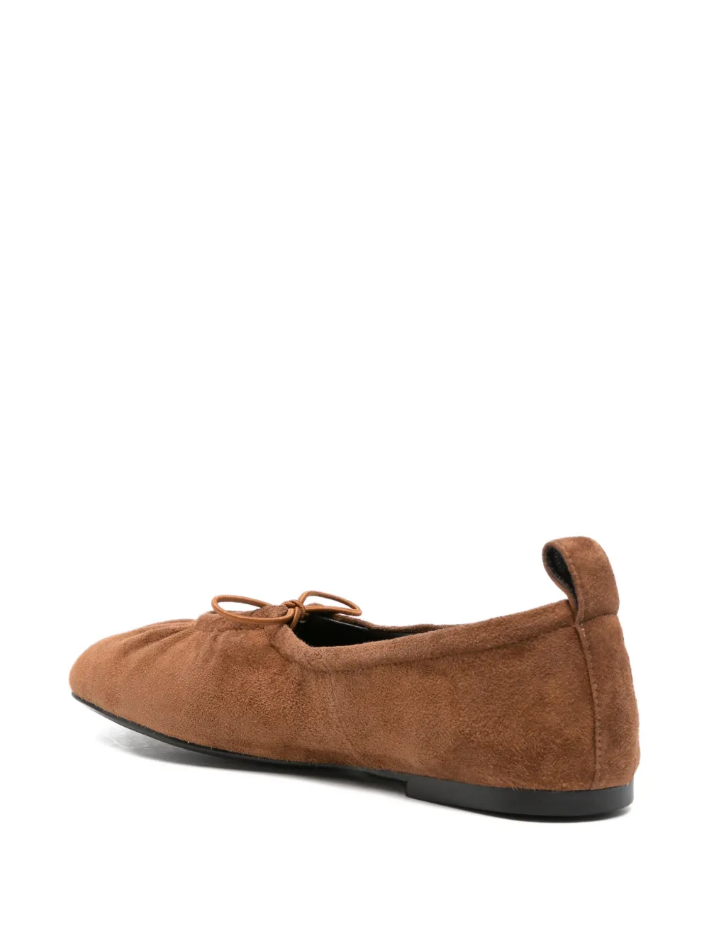ADRIANNA FERETTI bow-detail suede ballet flats Bruin