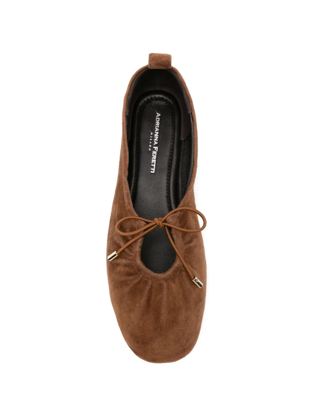 ADRIANNA FERETTI bow-detail suede ballet flats Bruin