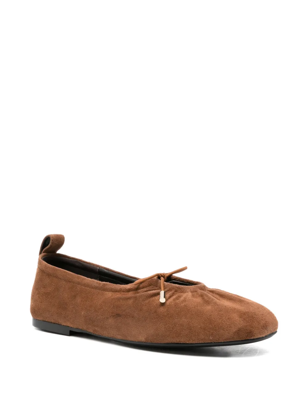 ADRIANNA FERETTI bow-detail suede ballet flats Bruin
