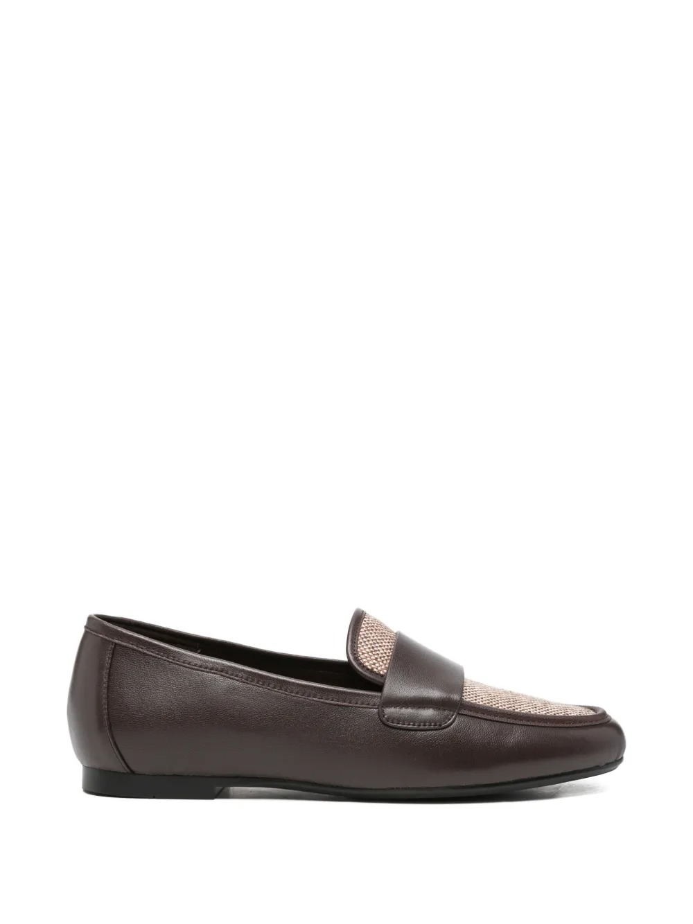 ADRIANNA FERETTI panelled-detail leather loafers - Marrone