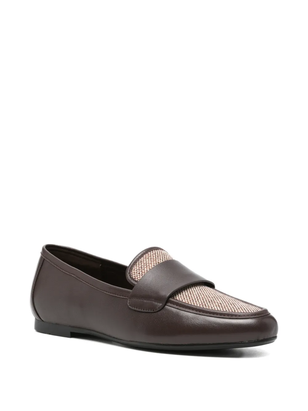 ADRIANNA FERETTI panelled-detail leather loafers Bruin