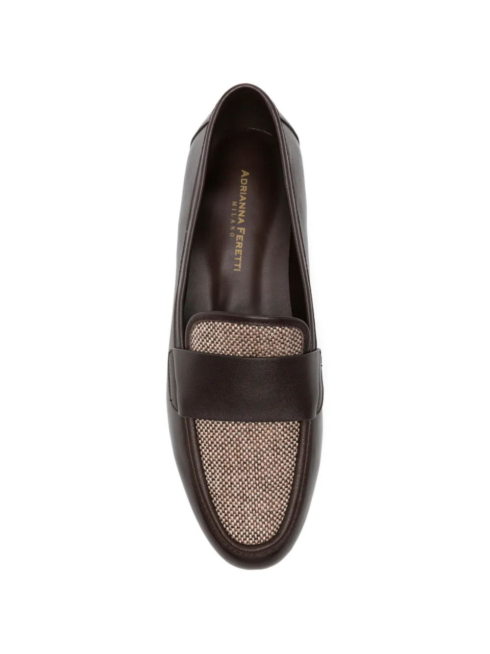 ADRIANNA FERETTI panelled-detail leather loafers Bruin