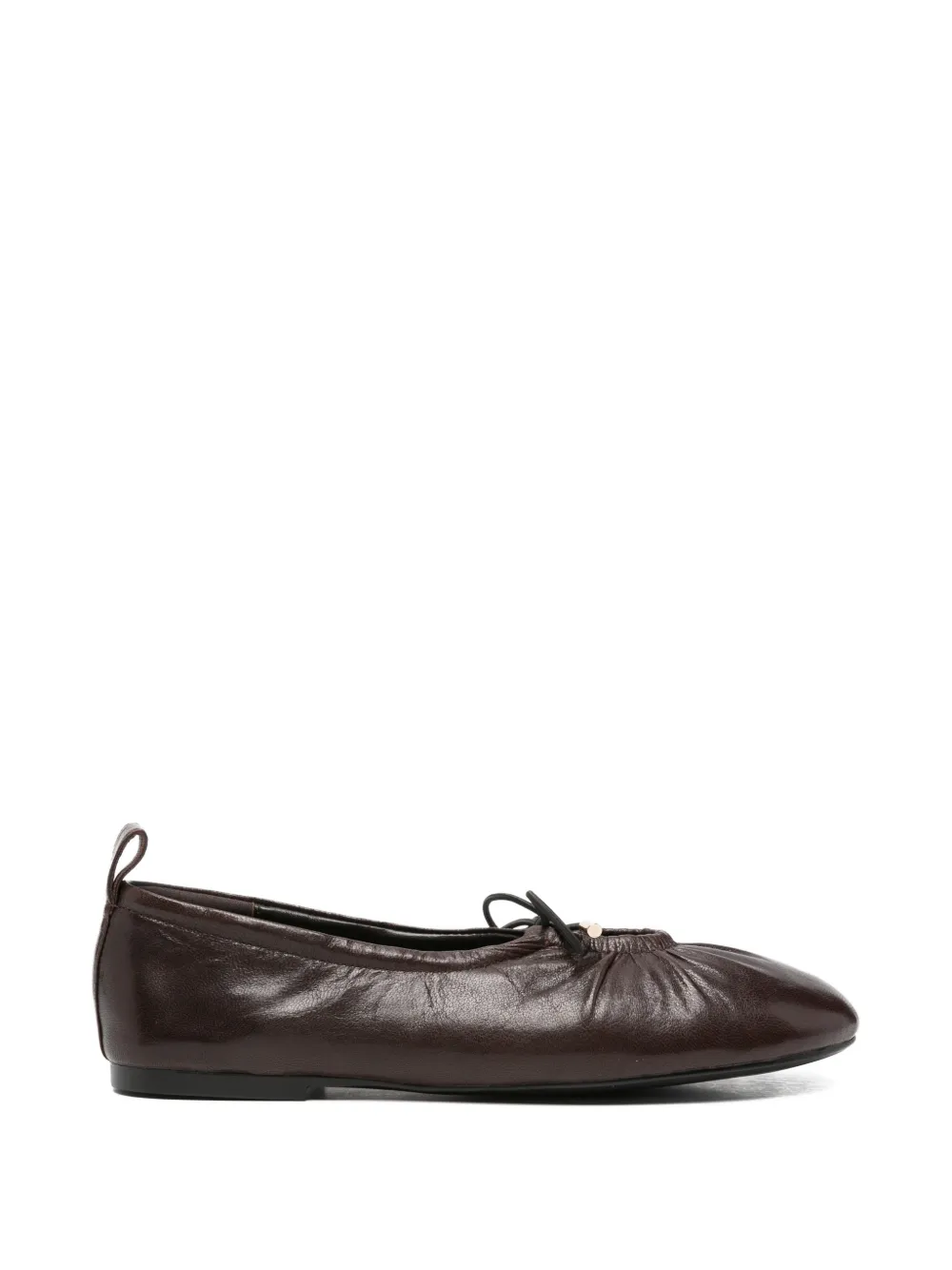 ADRIANNA FERETTI gathered bow-detail ballet flats - Marrone
