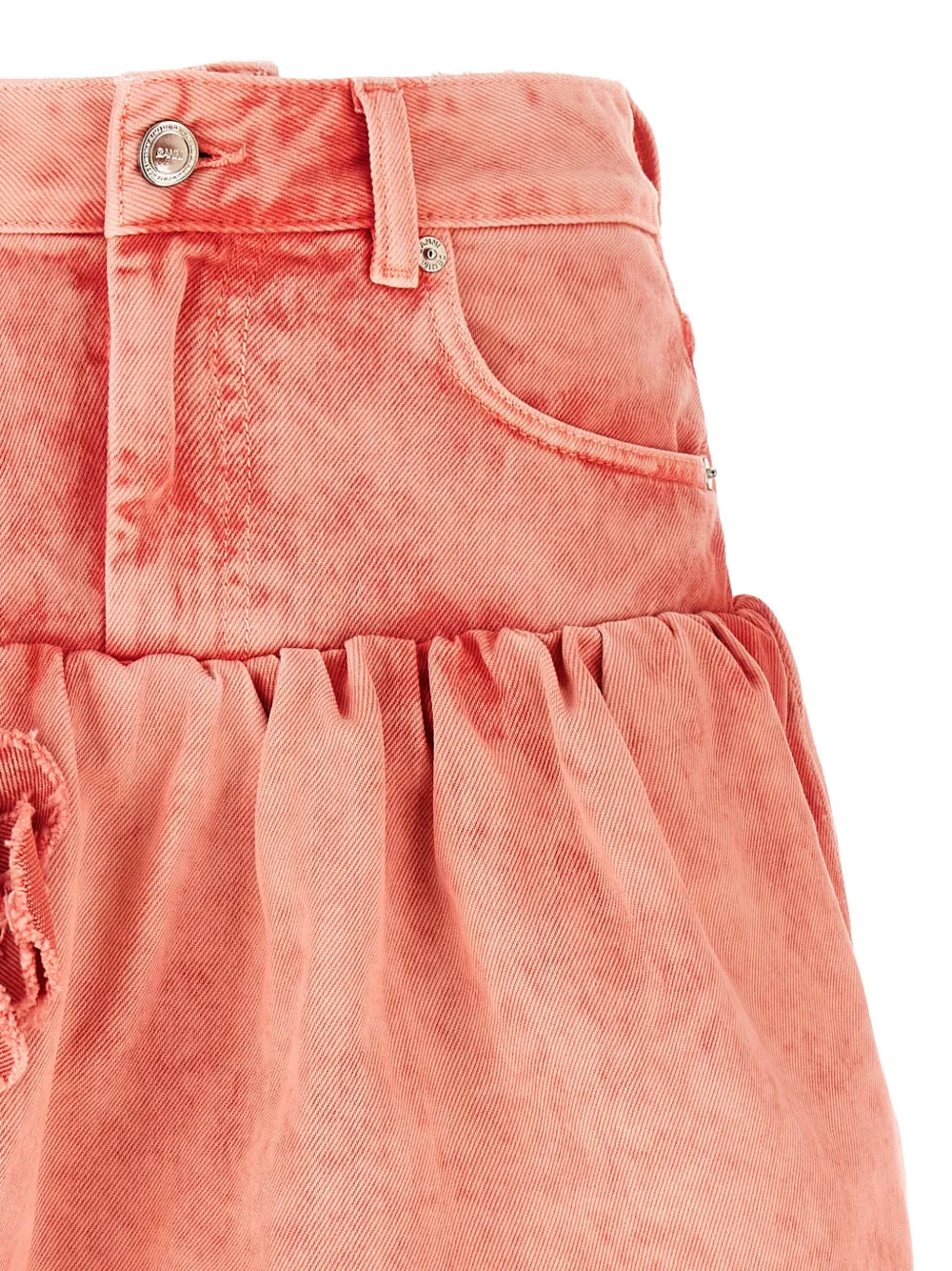 GANNI Flared rok met bloemapplicatie Roze
