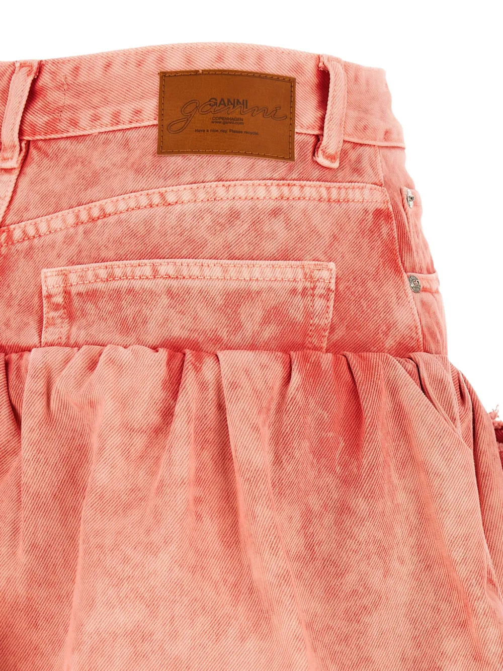 GANNI Flared rok met bloemapplicatie Roze