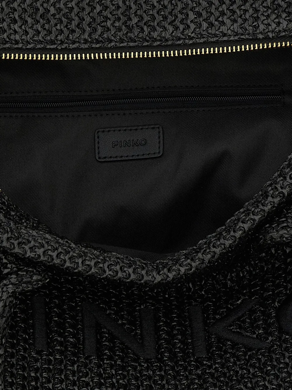 PINKO Shopper met franje en raffia-effect Zwart