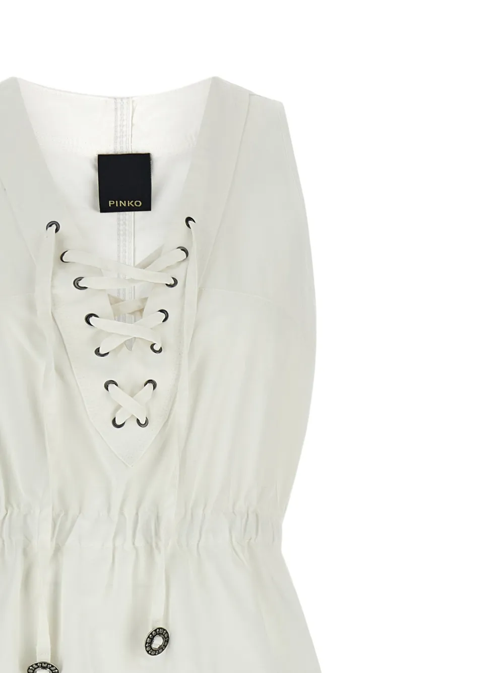 PINKO Gelaagde maxi-jurk met veters Wit