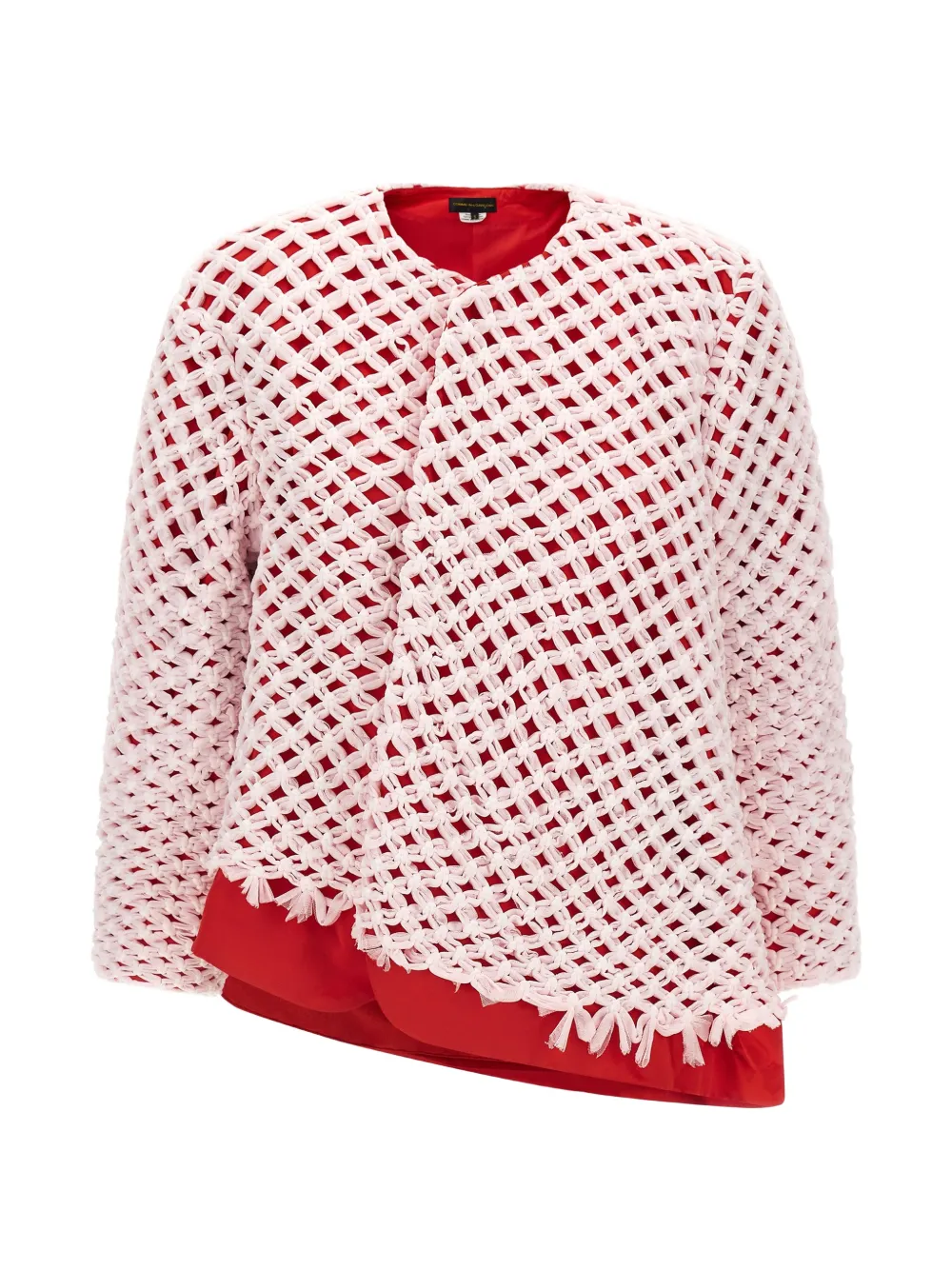 Comme Des Garçons tulle-weave asymmetric blazer - Rosa
