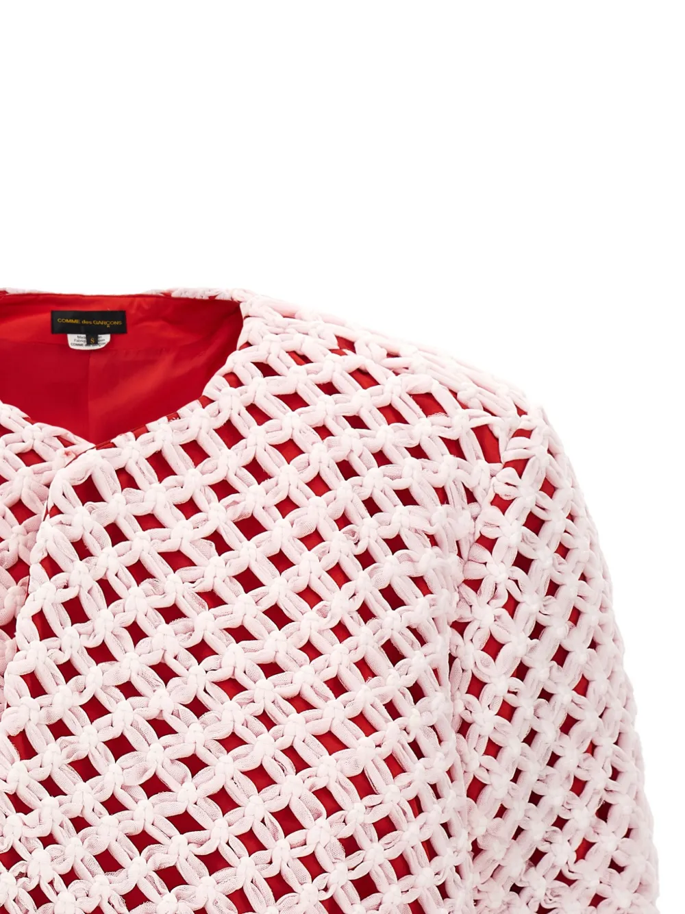 Comme Des Garçons Asymmetrische blazer met tulen weving Roze