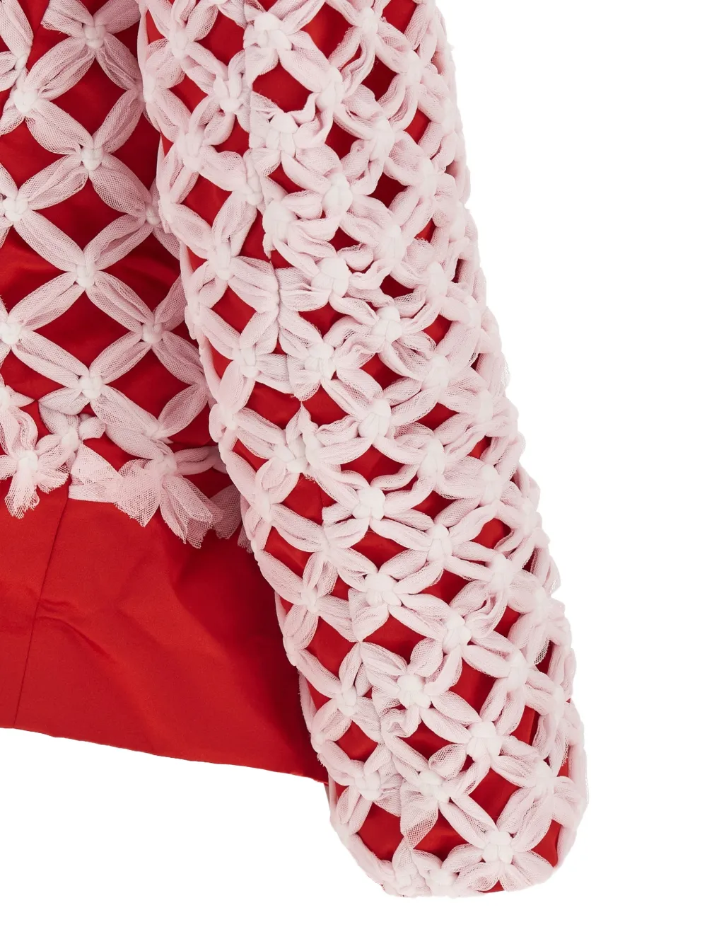 Comme Des Garçons Asymmetrische blazer met tulen weving Rood