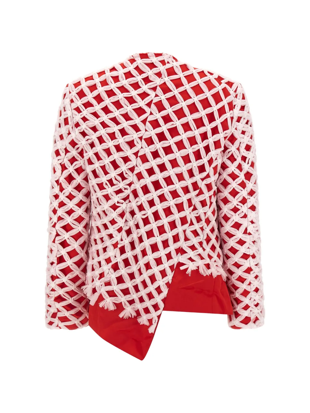 Comme Des Garçons Asymmetrische blazer met tulen weving Rood