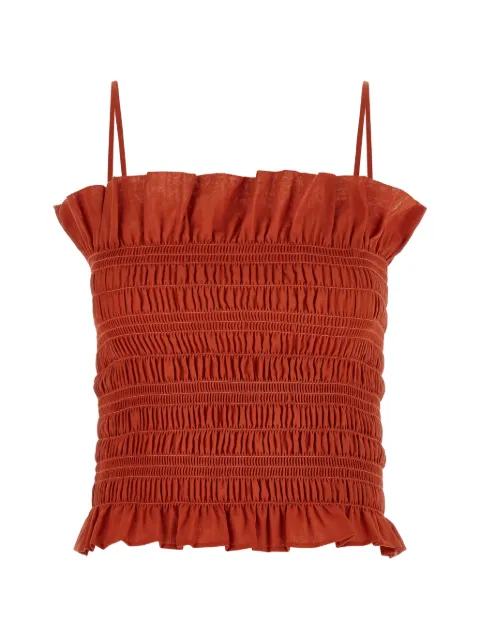 THE ANDAMANE Suri smock-stitch top
