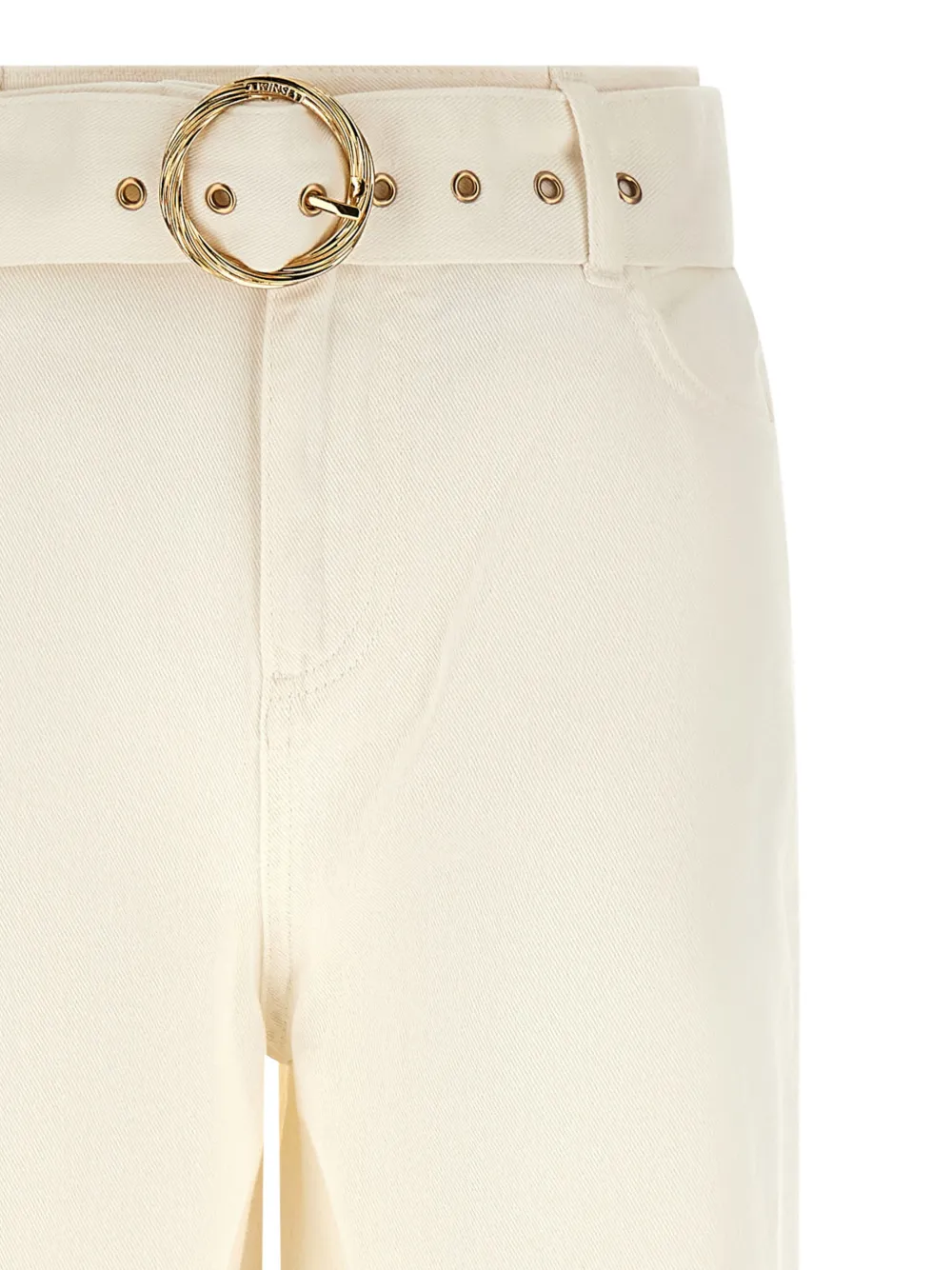 Twinset Vaqueros Anchos Con Cinturón - Neutro 