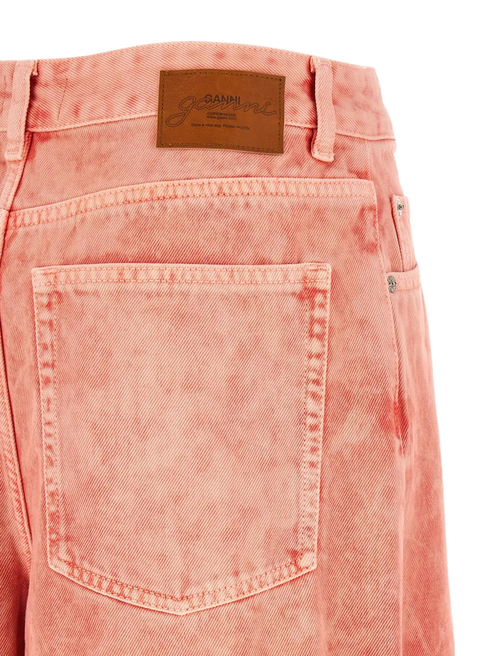 GANNI Cargo jeans met bloemapplicatie Oranje