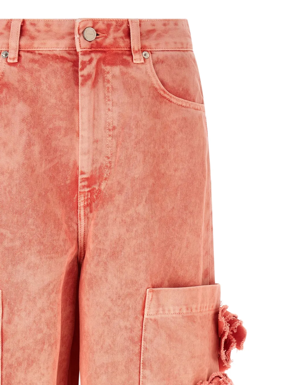GANNI Cargo jeans met bloemapplicatie Oranje