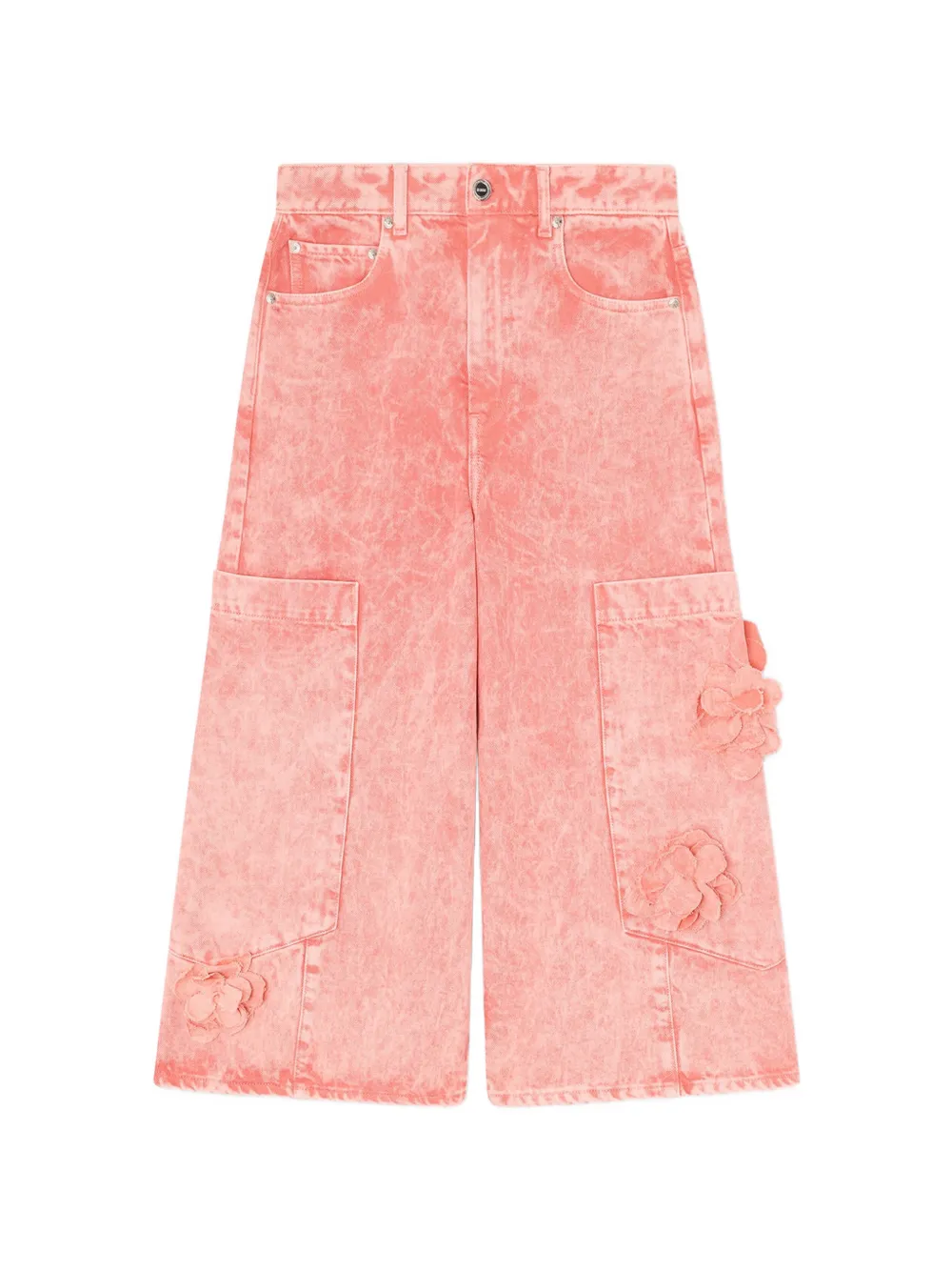 GANNI Cargo jeans met bloemapplicatie Oranje