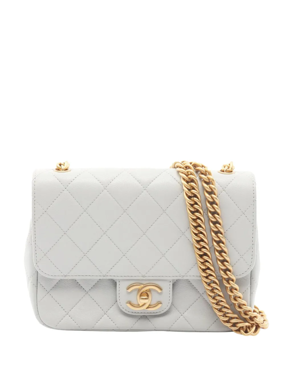 CHANEL Pre-Owned 2021-2026 Diamond Quilt Lambskin Flap Bag crossbody bag - Grigio