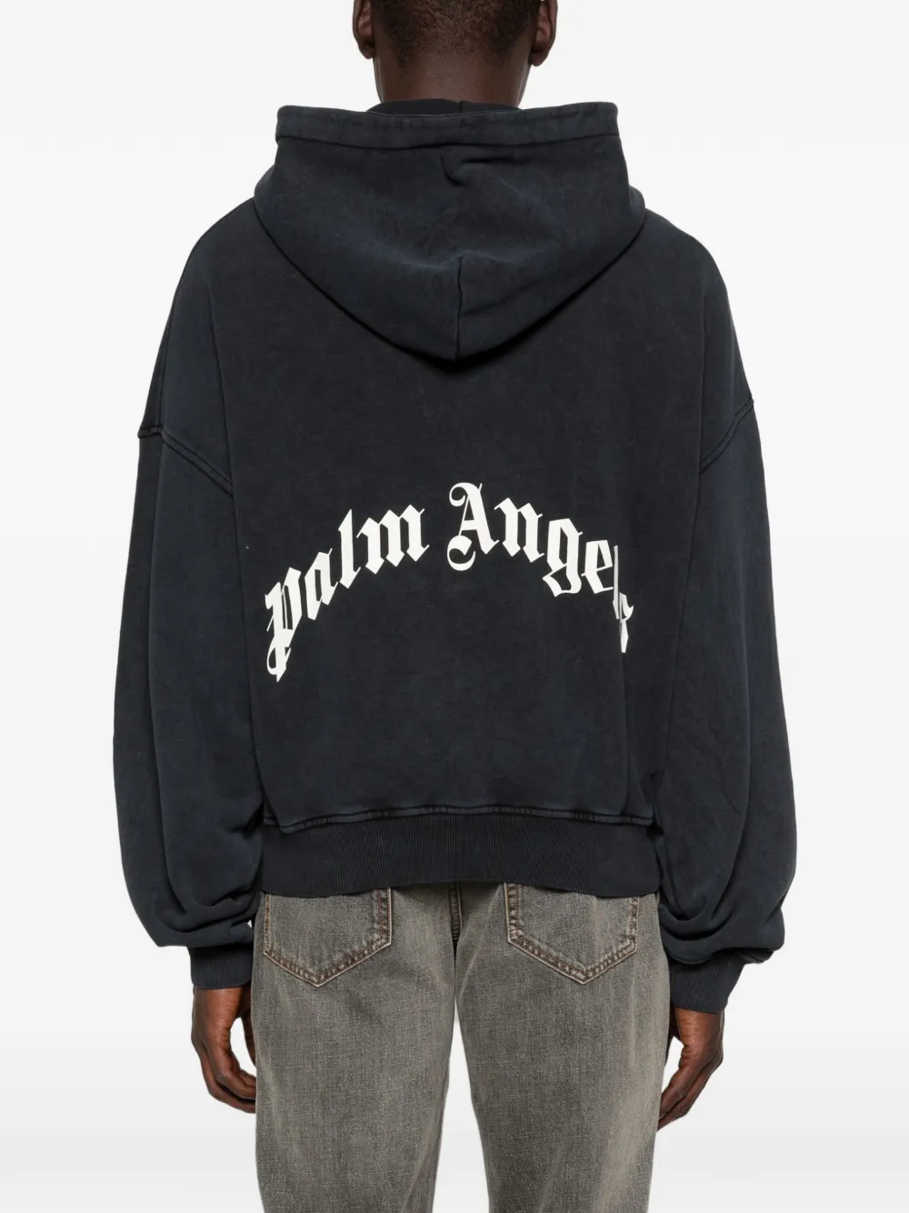 Palm Angels Hoodie met print Zwart