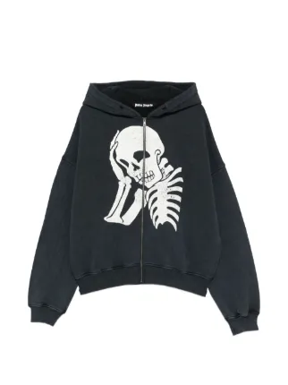 Palm Angels スケルトンプリント パーカー ブラック Palm Angels skeleton-print zip-up Hoodie | Black | FARFETCH NZ