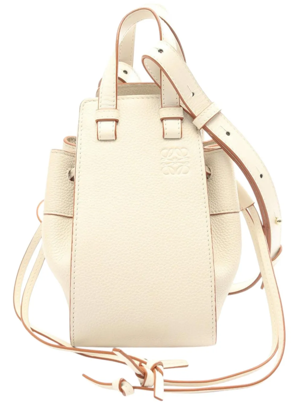 Loewe Pre-Owned 2022 Mini Grained Calfskin Drawstring Hammock Bag satchel - Bianco