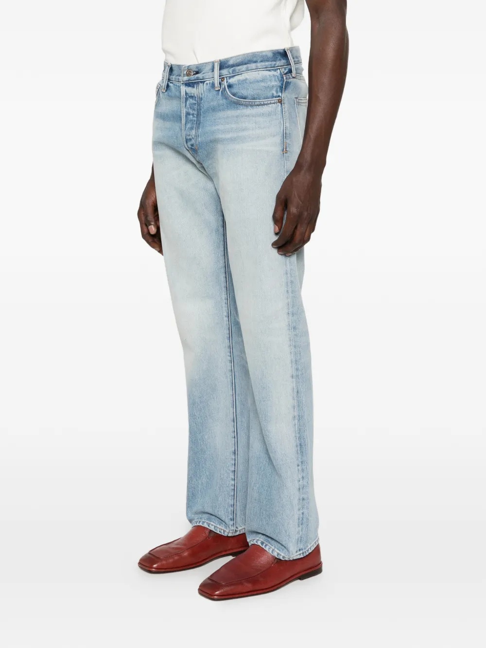  Tom Ford Vaqueros Con Parche Del Logo - Azul 