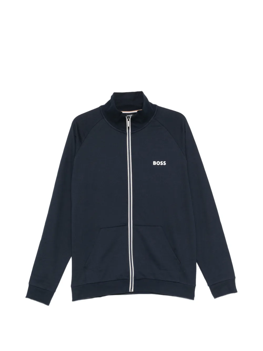 BOSS Authentic zip-up logo-print sweatshirt - Blu
