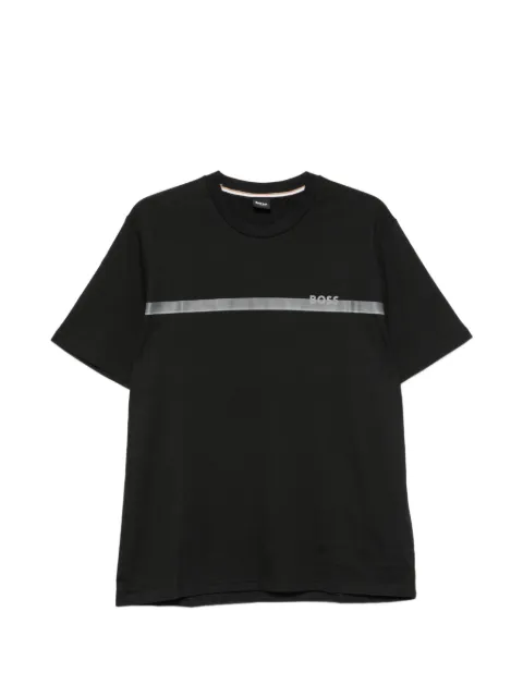 BOSS logo-print striped T-shirt