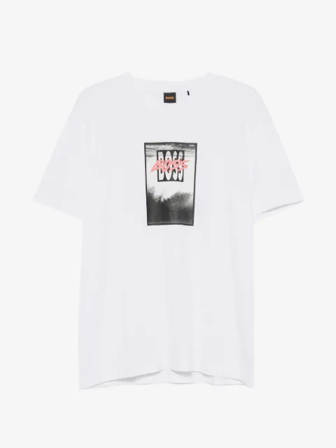 BOSS cotton-jersey T-shirt with printed artwork