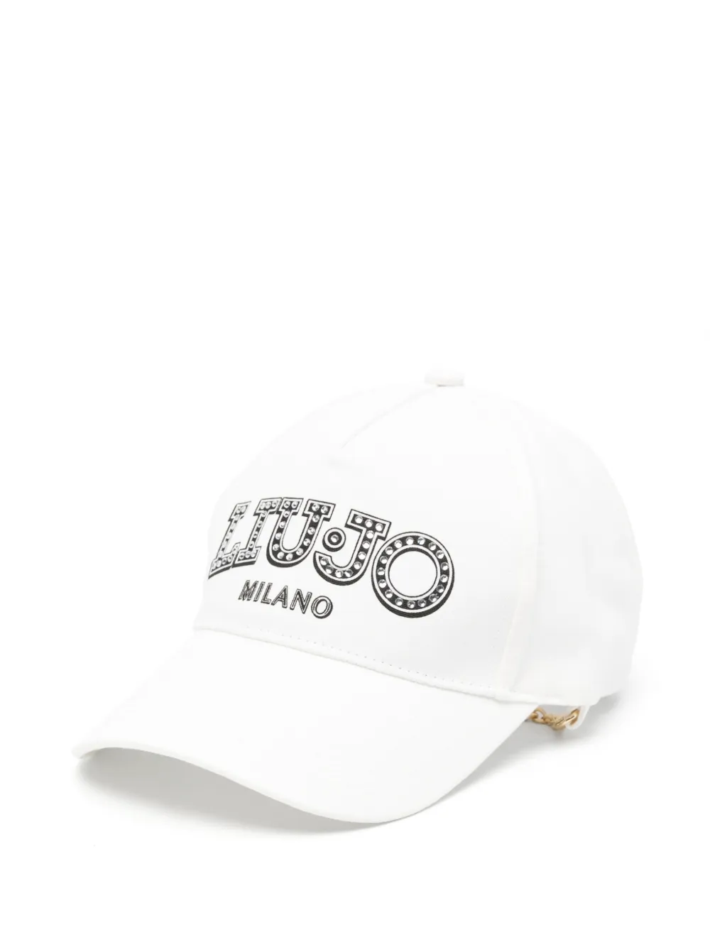 LIU JO rhinestone-embellished chain-detail baseball cap - Bianco