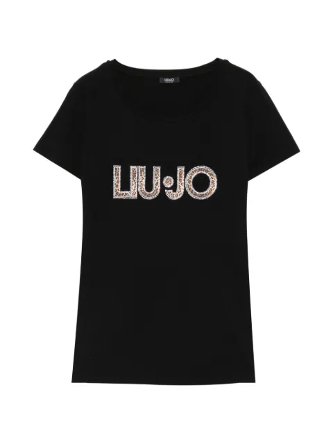 LIU JO leopard-print logo-embellished T-shirt