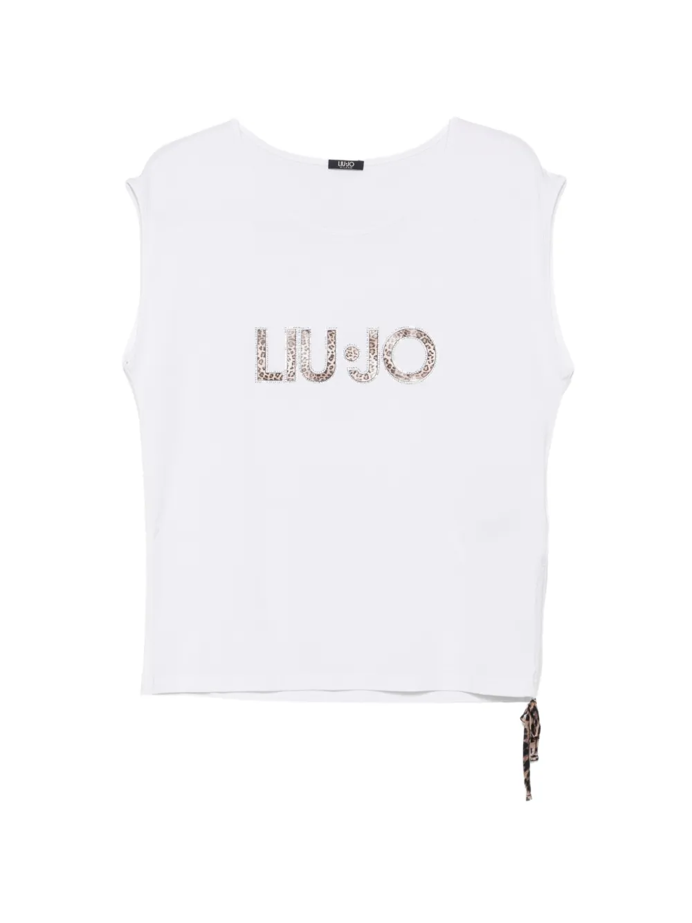 LIU JO leopard-print logo-embellished top - Weiß