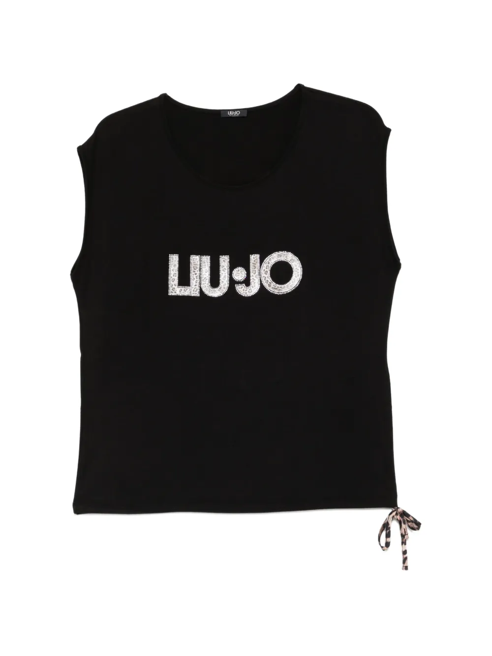 LIU JO logo-print drawstring-hem T-shirt - Nero