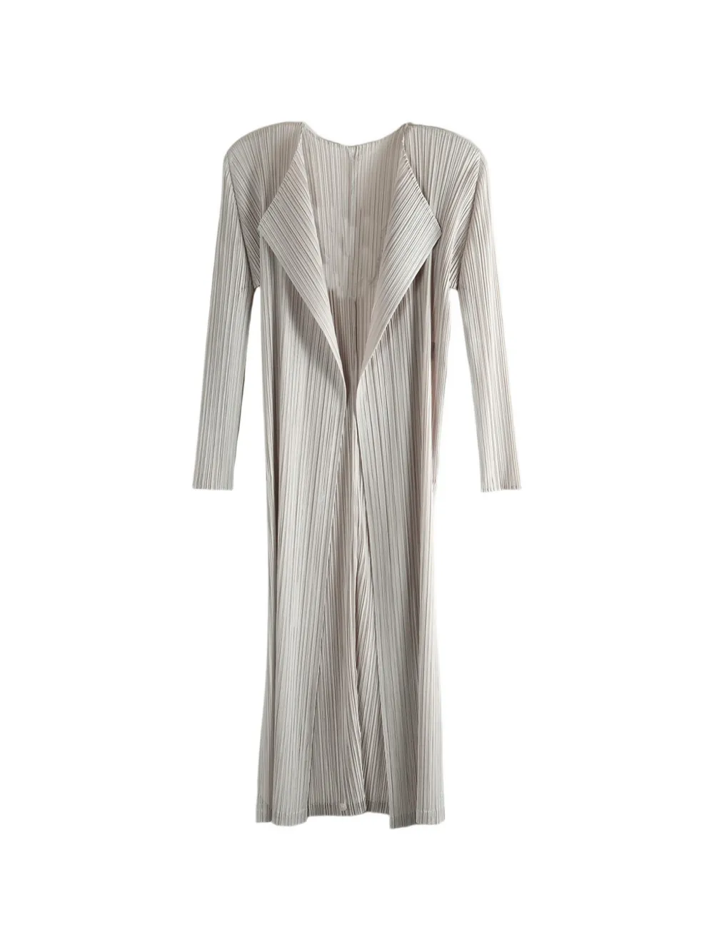 Pleats Please Issey Miyake monthly colors : January pleated notch-lapel coat - Grau