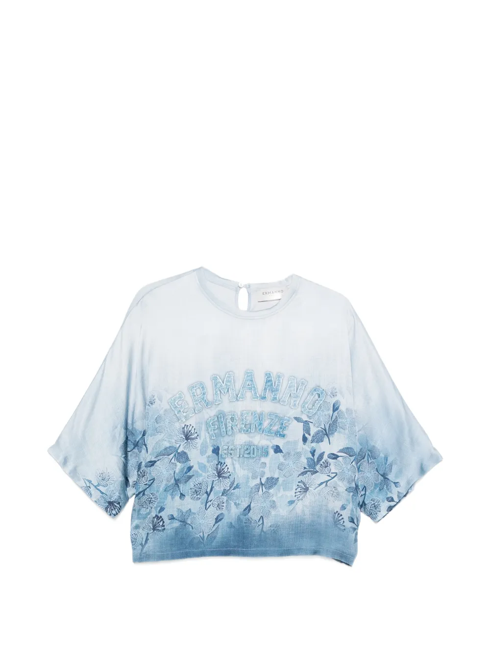 ERMANNO FIRENZE floral-print T-shirt - Blu