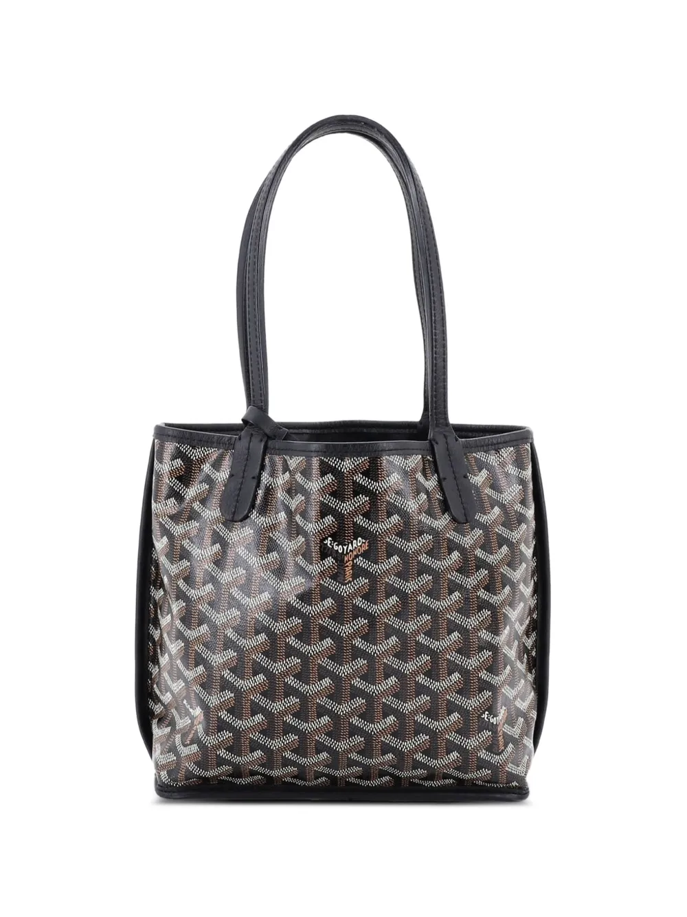 Goyard Pre-Owned Borsa a tracolla Anjou mini reversibile in tela cerata - Nero