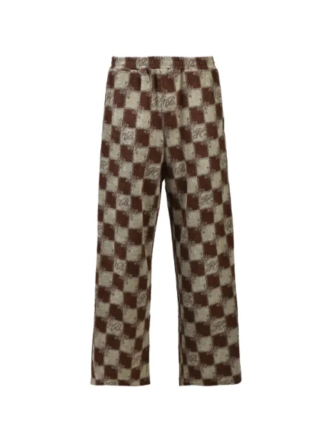 BREATH BLOCK CHECK textured trousers