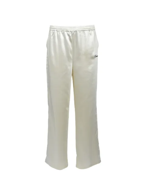 BREATH SCRIPT LOGO satin-finish trousers