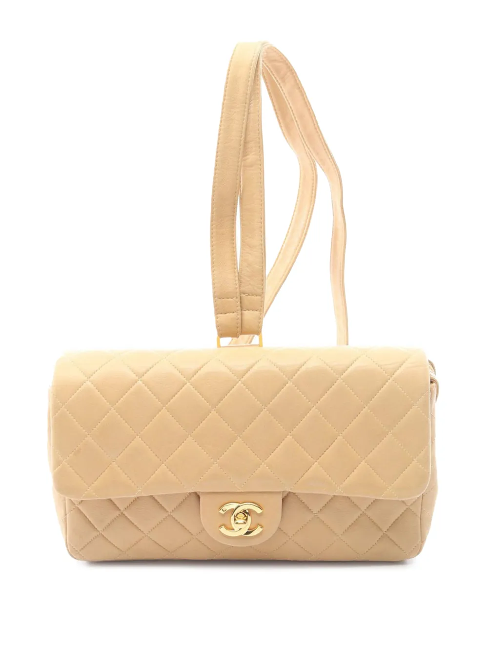 CHANEL Pre-Owned 1994-1996 Medium Quilted Lambskin Flap backpack - Toni neutri