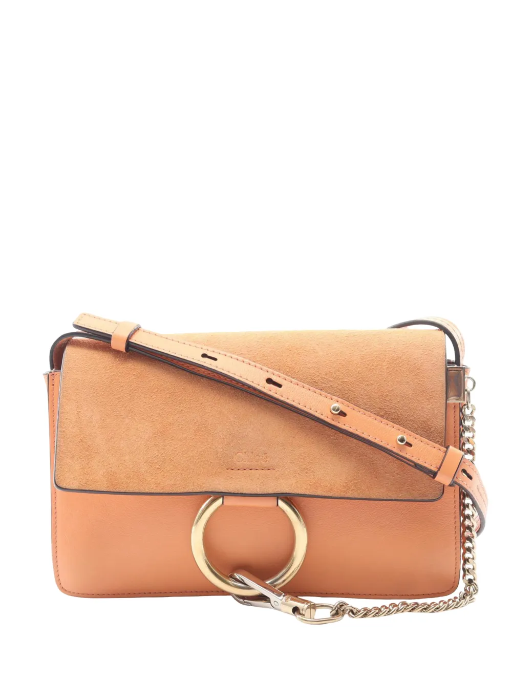 Chloé Pre-Owned 2010-2026 Small Suede and Calfskin Faye crossbody bag - Marrone