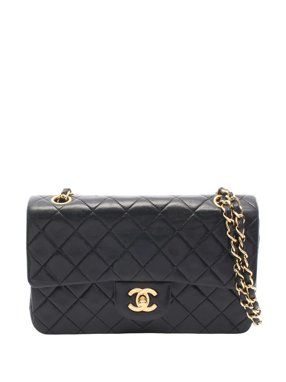 CHANEL Pre-Owned 1989-1991 Small Classic Lambskin Double Flap shoulder bag - Nero