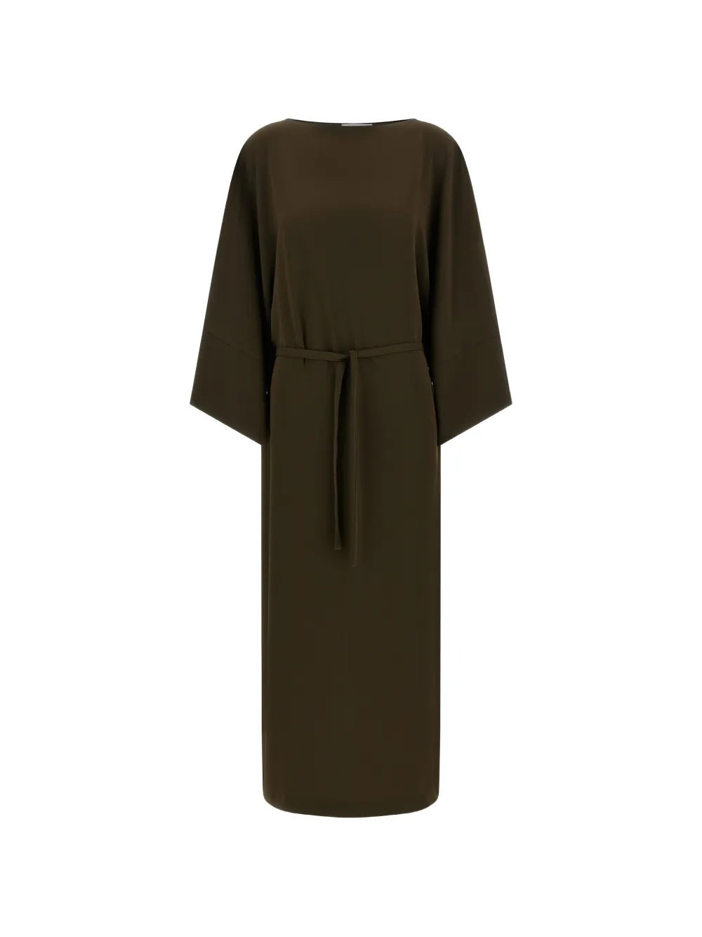 Alberto Biani kimono-sleeve cady dress - Braun