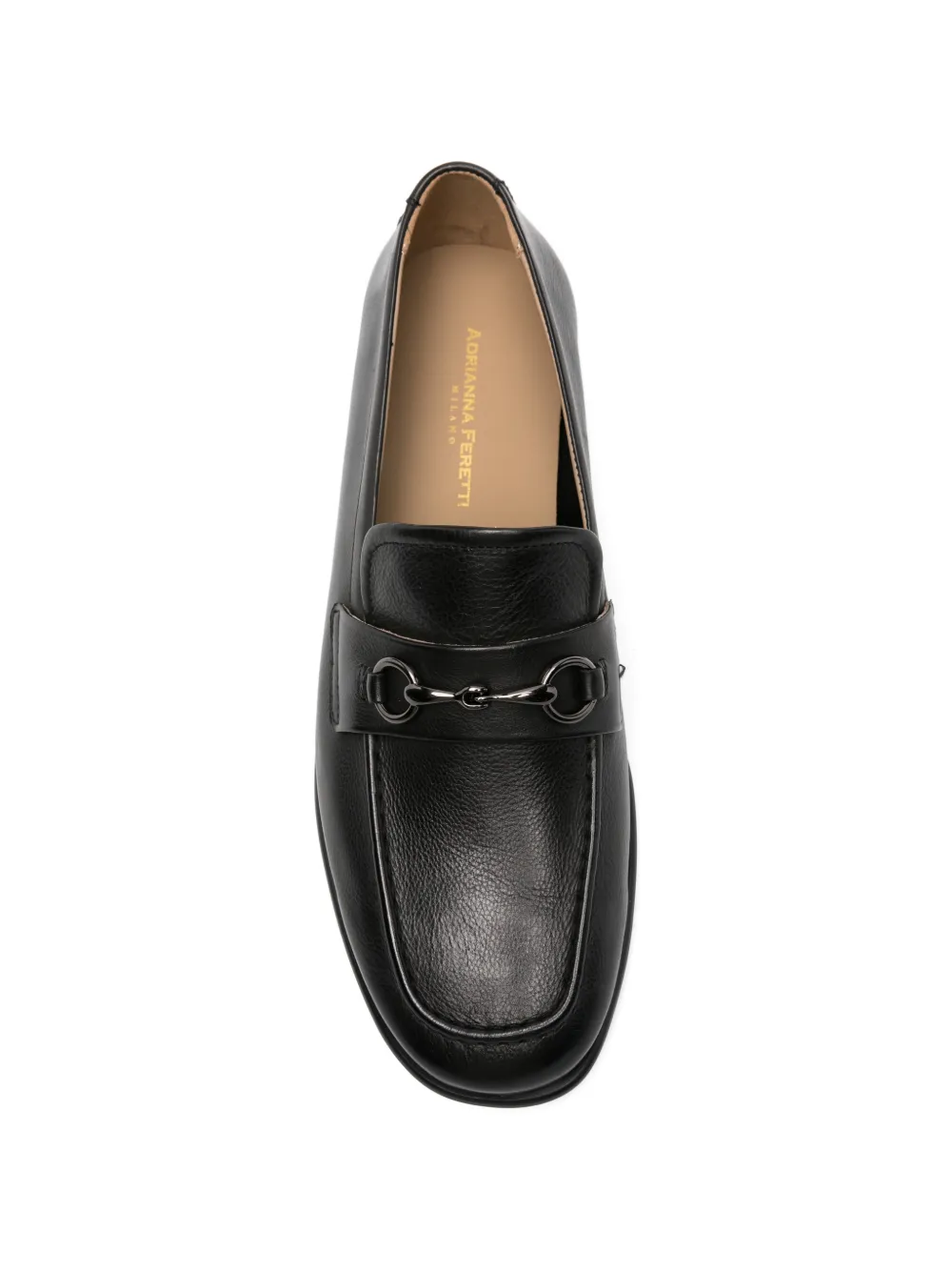 ADRIANNA FERETTI horsebit-detail leather loafers Zwart
