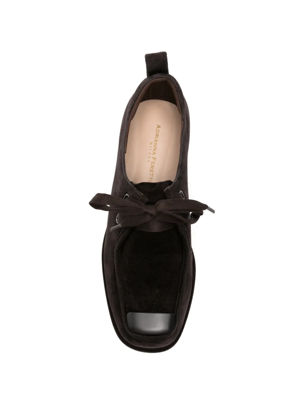 ADRIANNA FERETTI metal toe-cap lace-up fastening derby shoes Bruin