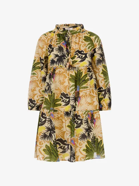 Anjuna Clara embroidered-silk kaftan beach dress