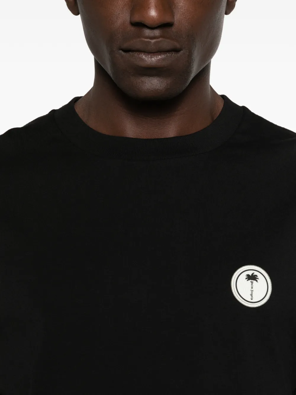 Palm Angels T-shirt met logopatch Zwart