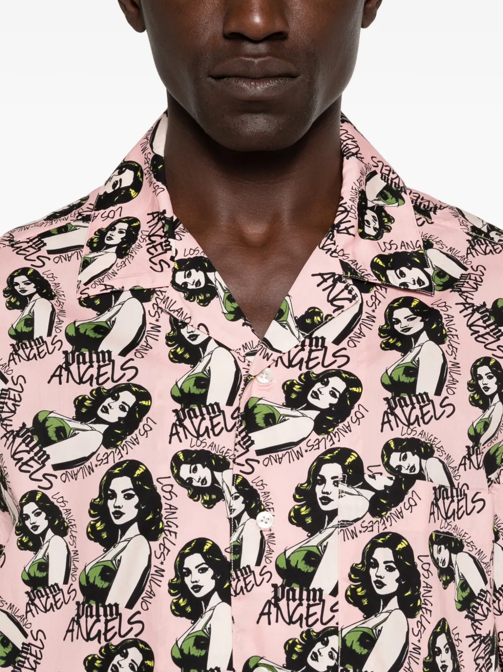 Palm Angels Overhemd met grafische print Roze