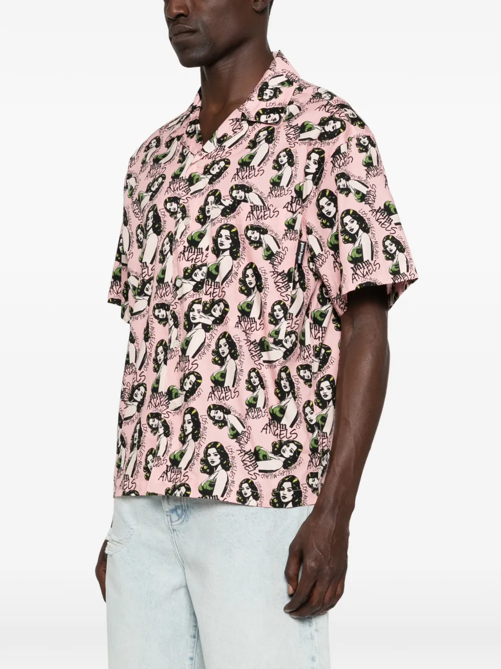 Palm Angels Overhemd met grafische print Roze