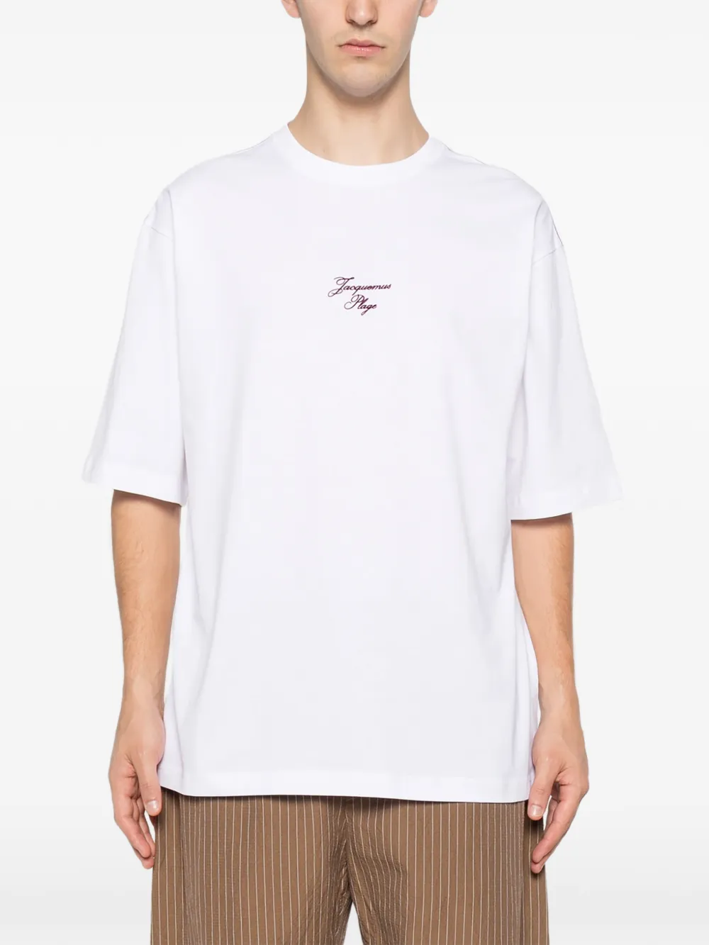 Jacquemus T-shirt met geborduurd logo Wit